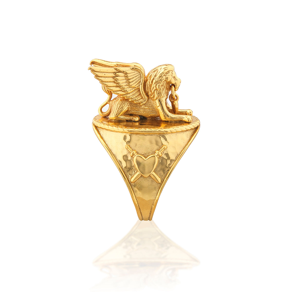 Lionheart Ring - Gold side detail 