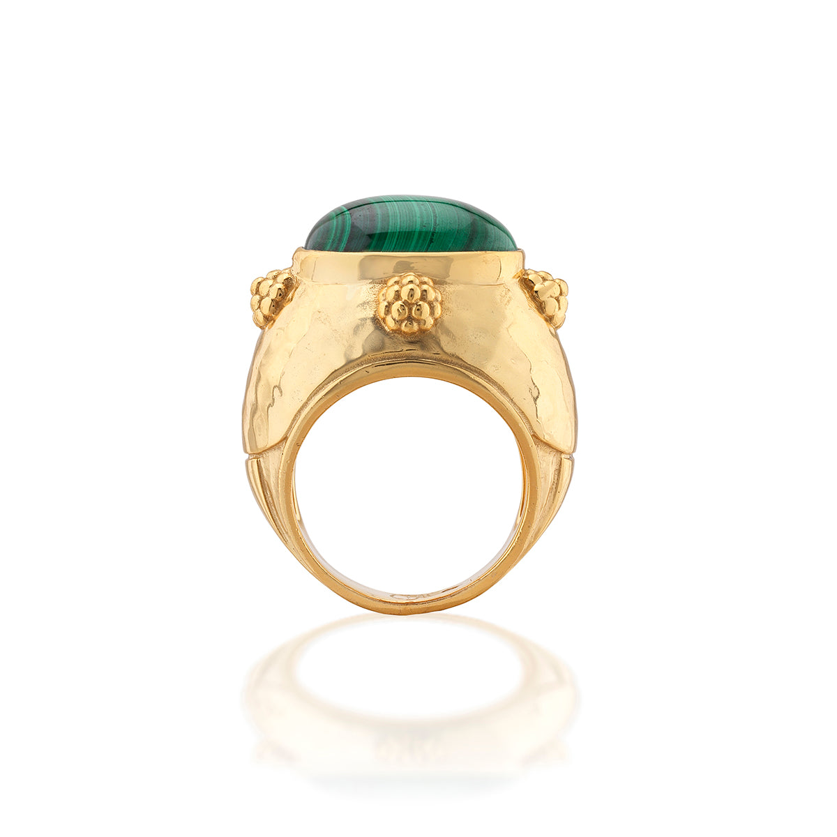 Cleopatra Oval Ring - Malachite Detail