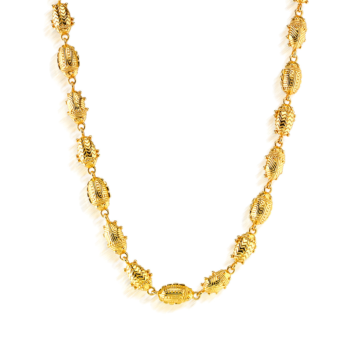 Scarab Petite Linear Link Necklace, 18"+1" - Gold