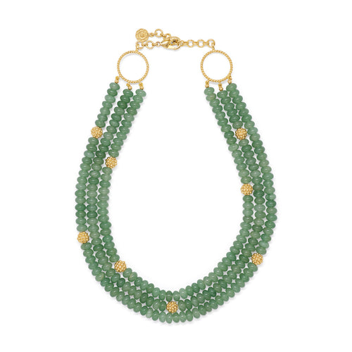 Genuine 287.00 Cts Green Jade Round Untreated Beads Necklace