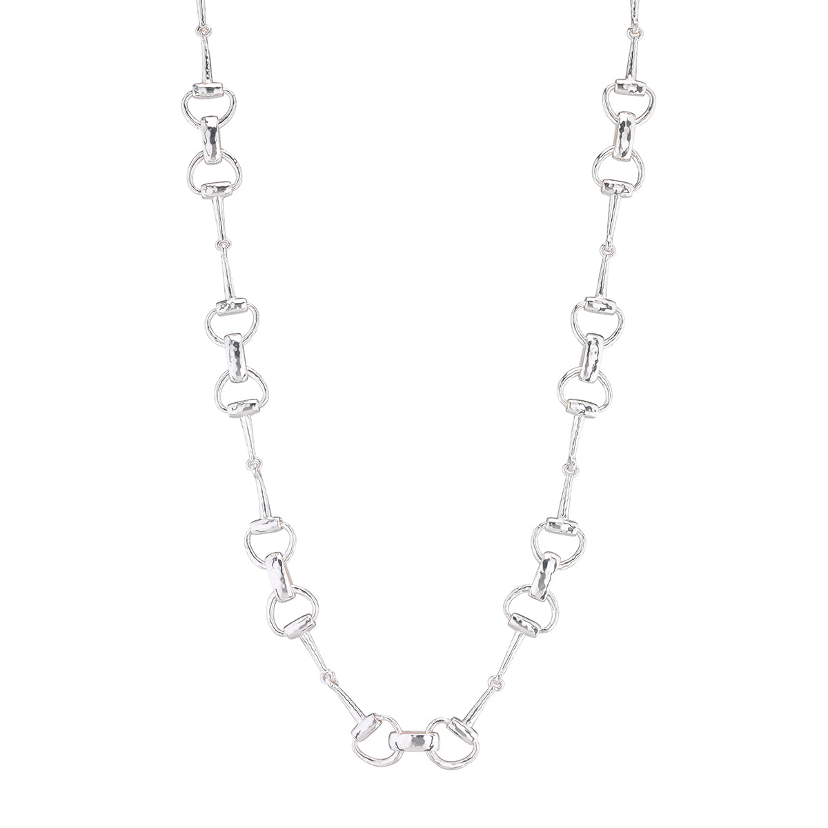 Equestrian Snaffle Bit Chain Necklace, 20" - Silver