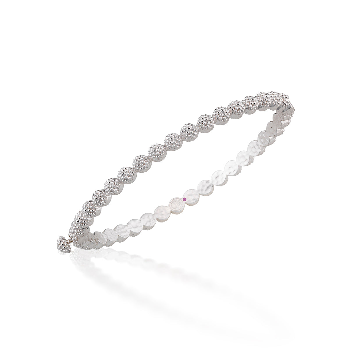 Berry Eternity Petite Hinged Bangle, S/M - Silver detail 