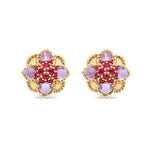 Fearless Flowers who won’t give up until they reach the light they seek, these Daisy Rock Stud Earrings are rich and colorful blossoms featuring glimmering rubies and juicy amethyst stones set in 18K gold.