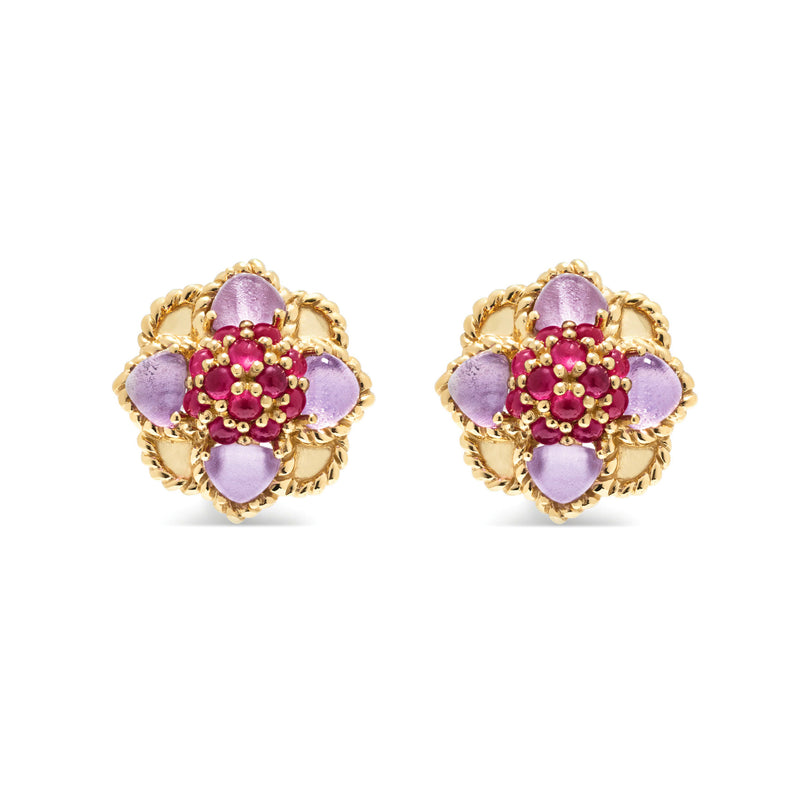 Delicate Oval Ruby and Diamond Stud Earrings | Dalgleish Diamonds »  Dalgleish Diamonds