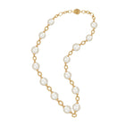 This timeless necklace is a fresh take on the classic Pearl necklace Elegant and understated, it can be worn every day. Compliment it with one of our stunning Lily or Capucine pendants. A celebration of the Matriarch, a leader among women. Pearls have long been favored by Empresses and Queens for their gracious beauty and strength, similar strengths to the women who wear them!