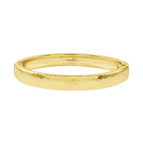 Renowned for her intelligence, influence and beauty, this namesake bangle makes a subtle statement with its hammered gold shimmer and understated modern elegance. When you are channeling an icon for the ages, you know that there is true strength in simplicity.