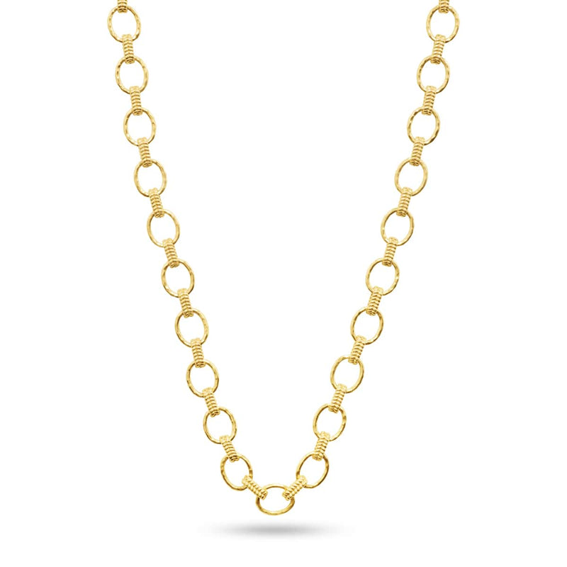 Designed for the modern woman, this staple piece is as timeless as our namesake icon. With a subtle braided motif in hammered gold reminiscent of Egypt’s beautiful wheat fields, this necklace radiates feminine power and is ready to conquer distant horizons. To complete your set, the Cleopatra Small Chain bracelet matches exactly, and you can even link them together to create a long statement necklace.