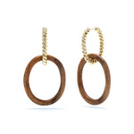 From our Earth Goddess collection, these link earrings frame your face with glinting gold and hand carved Teak wood. As you catch your reflection while wearing these statement earrings, be reminded to drink in the fresh air and stay grounded.