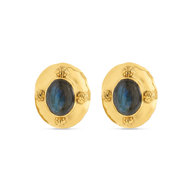 Renowned for her intelligence, influence and beauty, these namesake earrings carry her powerful allure. These classic oval stud earrings are extremely elegant.